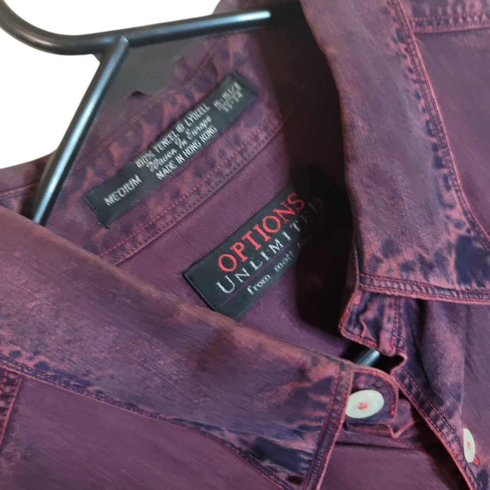 OPTIONS UNLIMITED from MATT TOTILLO Men's Purple Button-Up Shirt SIZE (M) - Picture 3 of 3